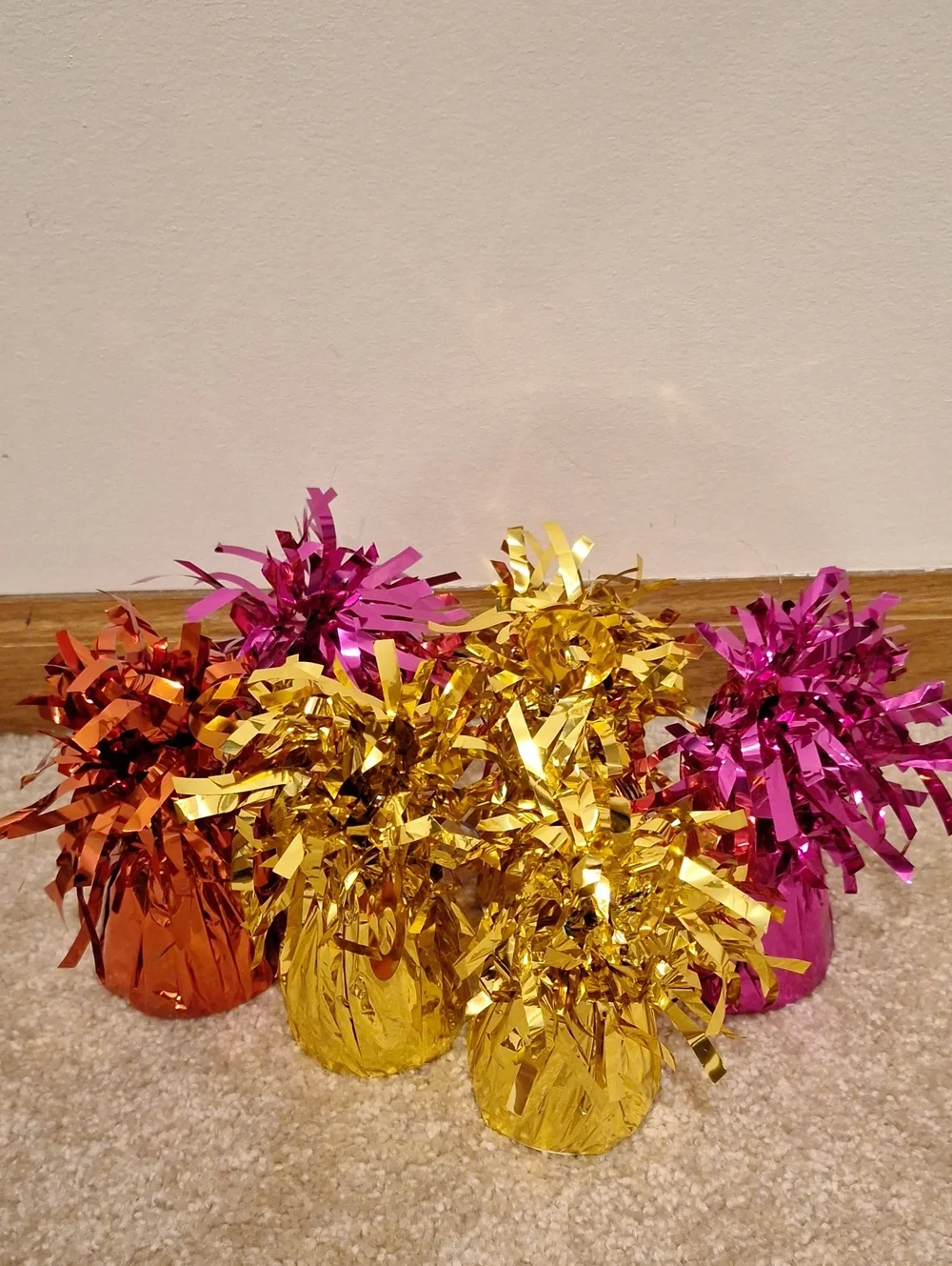 Metallic Pom-Pom Balloon Weights (Set of 6)